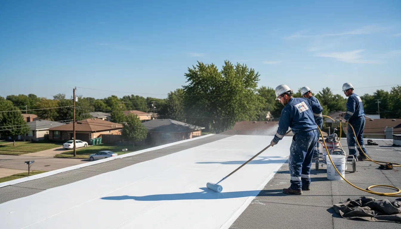 Commercial roof coating in Wallis, TX near me